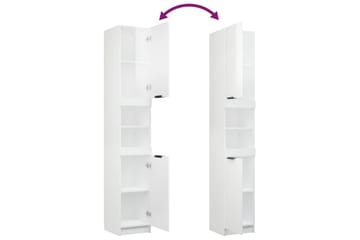 beBasic Baderomsskap høyglans hvit 32x34x188,5 cm konstruert tre - Hvit - Hus & oppussing - Kjøkken & bad - Baderom - Baderomsmøbler & baderomsinnredning - Veggskap & høyskap