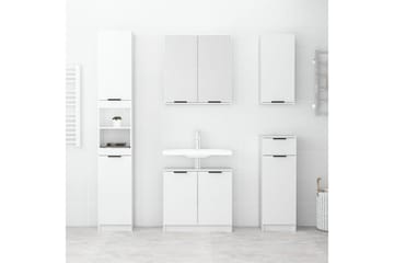 beBasic Baderomsskap høyglans hvit 32x34x188,5 cm konstruert tre - Hvit - Hus & oppussing - Kjøkken & bad - Baderom - Baderomsmøbler & baderomsinnredning - Veggskap & høyskap