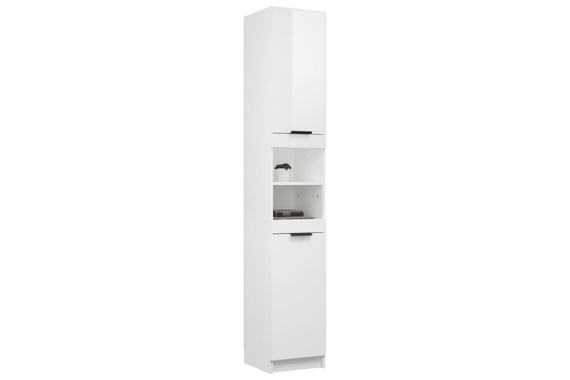 beBasic Baderomsskap høyglans hvit 32x34x188,5 cm konstruert tre - Hvit - Hus & oppussing - Kjøkken & bad - Baderom - Baderomsmøbler & baderomsinnredning - Veggskap & høyskap