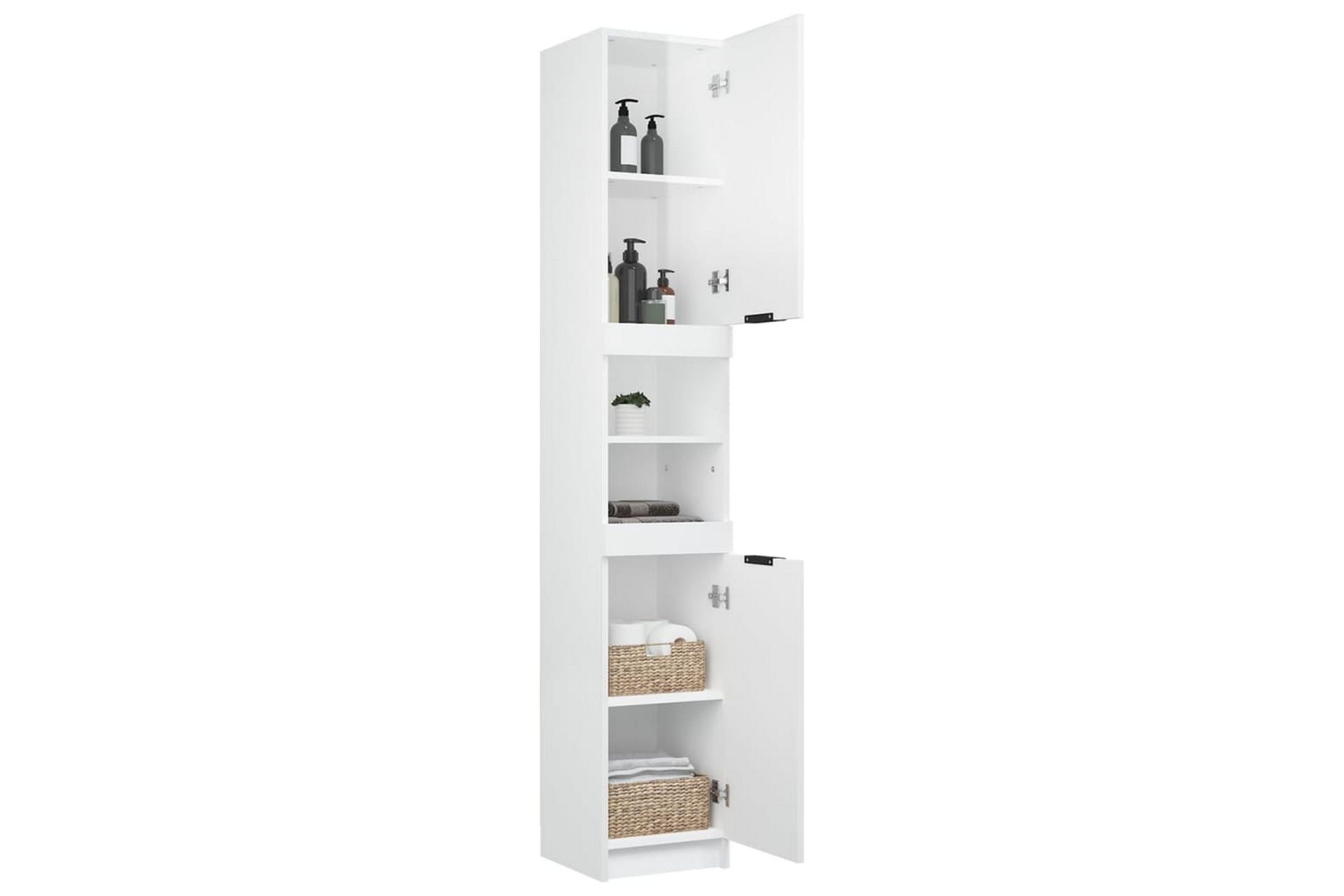 beBasic Baderomsskap høyglans hvit 32x34x188,5 cm konstruert tre - Hvit - Hus & oppussing - Kjøkken & bad - Baderom - Baderomsmøbler & baderomsinnredning - Veggskap & høyskap