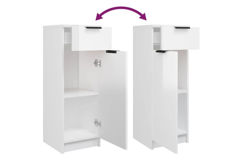 beBasic Baderomsskap høyglans hvit 32x34x90 cm konstruert tre - Hvit - Hus & oppussing - Kjøkken & bad - Baderom - Baderomsmøbler & baderomsinnredning - Baderomsskap