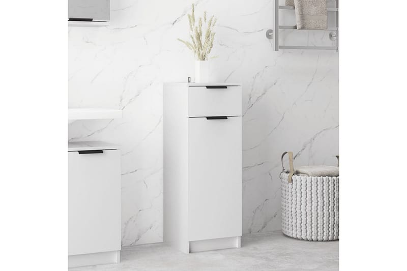 beBasic Baderomsskap høyglans hvit 32x34x90 cm konstruert tre - Hvit - Hus & oppussing - Kjøkken & bad - Baderom - Baderomsmøbler & baderomsinnredning - Baderomsskap