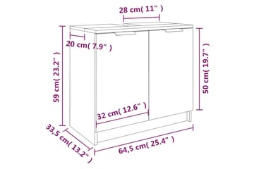 beBasic Baderomsskap høyglans hvit 64,5x33,5x59 cm konstruert tre - Hvit - Hus & oppussing - Kjøkken & bad - Baderom - Baderomsmøbler & baderomsinnredning - Baderomsskap