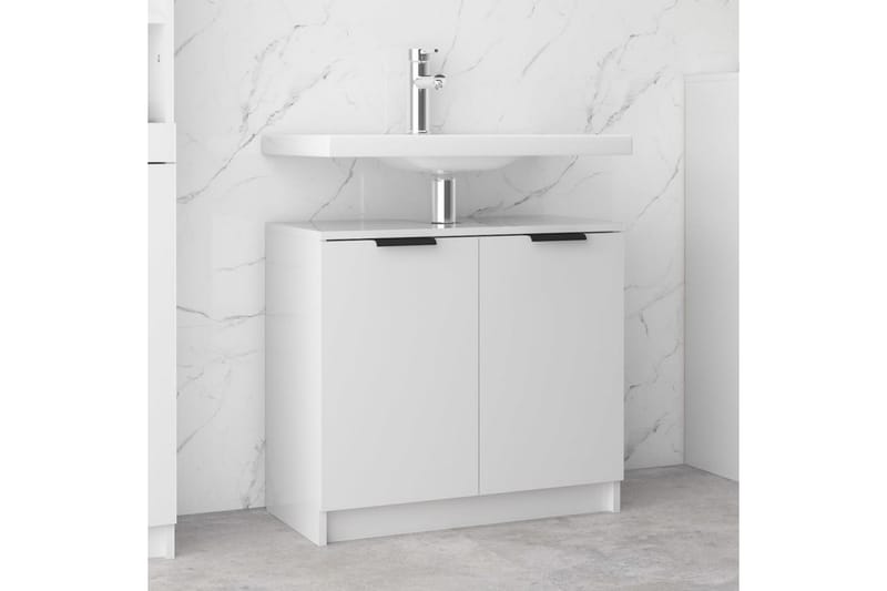 beBasic Baderomsskap høyglans hvit 64,5x33,5x59 cm konstruert tre - Hvit - Hus & oppussing - Kjøkken & bad - Baderom - Baderomsmøbler & baderomsinnredning - Baderomsskap