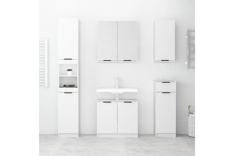 beBasic Baderomsskap høyglans hvit 64,5x33,5x59 cm konstruert tre - Hvit - Hus & oppussing - Kjøkken & bad - Baderom - Baderomsmøbler & baderomsinnredning - Baderomsskap