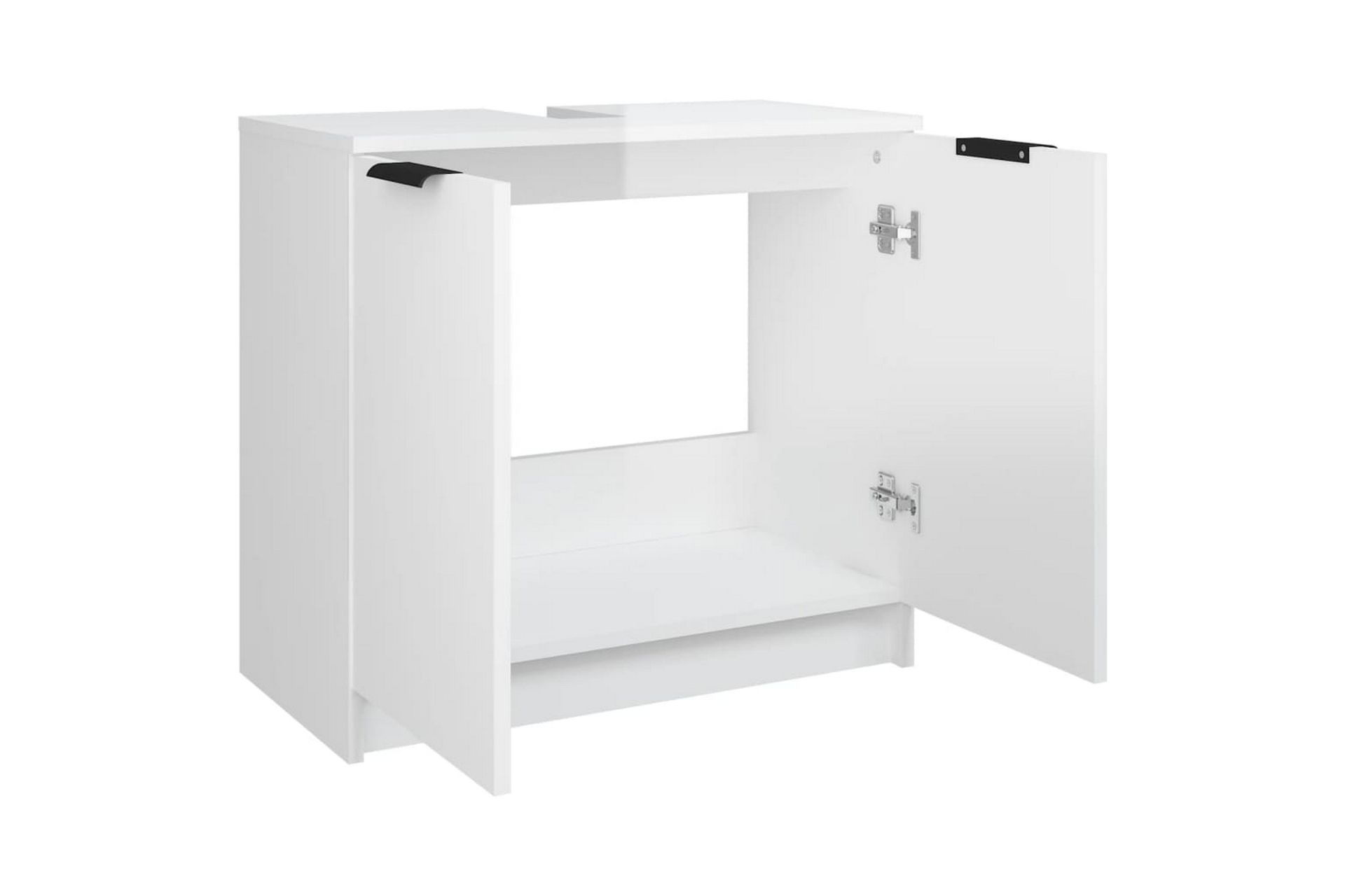 beBasic Baderomsskap høyglans hvit 64,5x33,5x59 cm konstruert tre - Hvit - Hus & oppussing - Kjøkken & bad - Baderom - Baderomsmøbler & baderomsinnredning - Baderomsskap