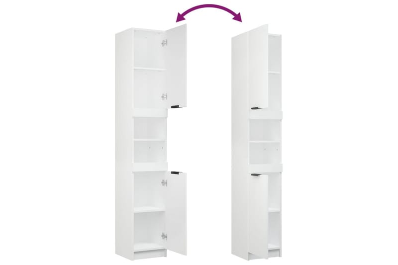 beBasic Baderomsskap hvit 32x34x188,5 cm konstruert tre - Hvit - Hus & oppussing - Kjøkken & bad - Baderom - Baderomsmøbler & baderomsinnredning - Veggskap & høyskap