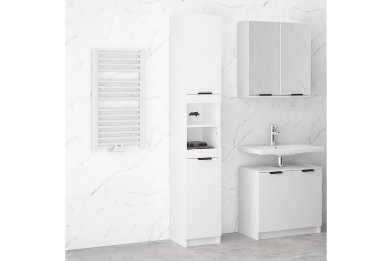 beBasic Baderomsskap hvit 32x34x188,5 cm konstruert tre - Hvit - Hus & oppussing - Kjøkken & bad - Baderom - Baderomsmøbler & baderomsinnredning - Veggskap & høyskap
