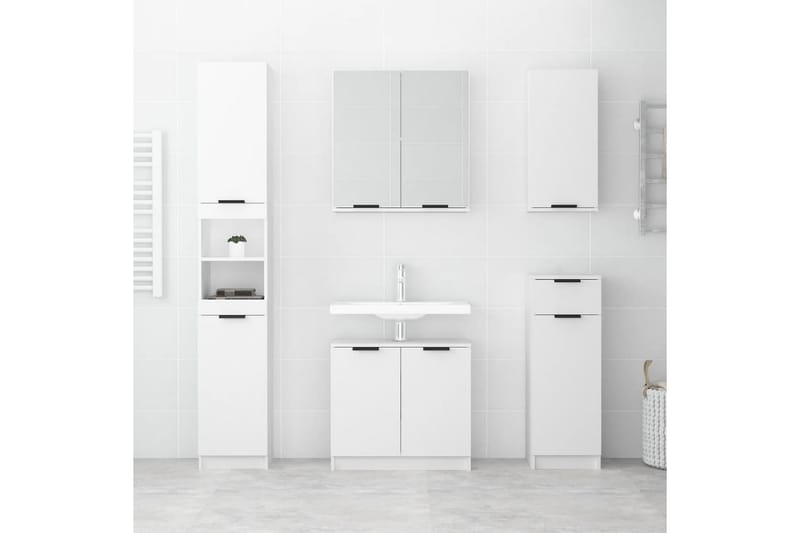 beBasic Baderomsskap hvit 32x34x188,5 cm konstruert tre - Hvit - Hus & oppussing - Kjøkken & bad - Baderom - Baderomsmøbler & baderomsinnredning - Veggskap & høyskap