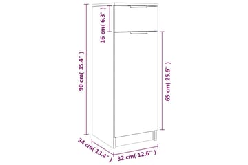 beBasic Baderomsskap hvit 32x34x90 cm konstruert tre - Hvit - Hus & oppussing - Kjøkken & bad - Baderom - Baderomsmøbler & baderomsinnredning - Baderomsskap