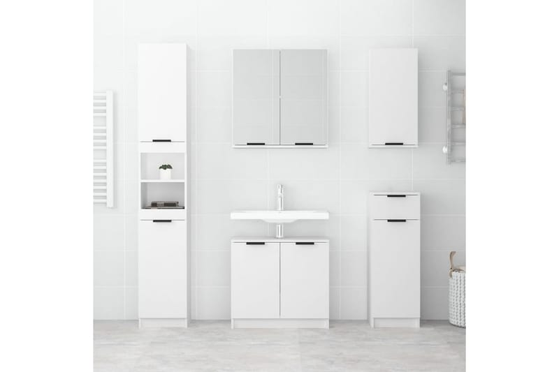 beBasic Baderomsskap hvit 64,5x33,5x59 cm konstruert tre - Hvit - Hus & oppussing - Kjøkken & bad - Baderom - Baderomsmøbler & baderomsinnredning - Baderomsskap