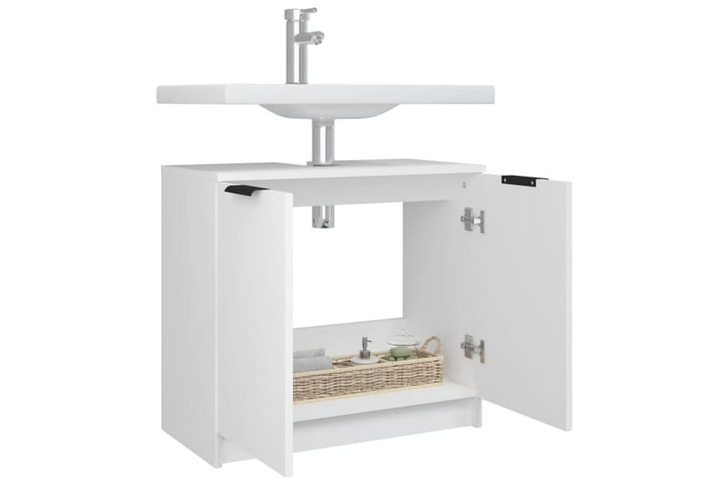 beBasic Baderomsskap hvit 64,5x33,5x59 cm konstruert tre - Hvit - Hus & oppussing - Kjøkken & bad - Baderom - Baderomsmøbler & baderomsinnredning - Baderomsskap