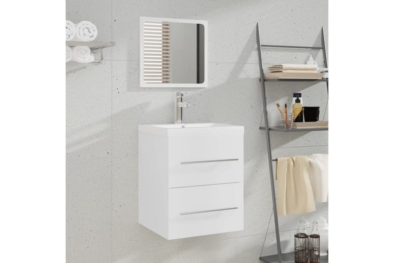 beBasic Baderomsskap med speil hvit 41x38,5x48 cm - Hvit - Hus & oppussing - Kjøkken & bad - Baderom - Baderomsmøbler & baderomsinnredning - Baderomsskap