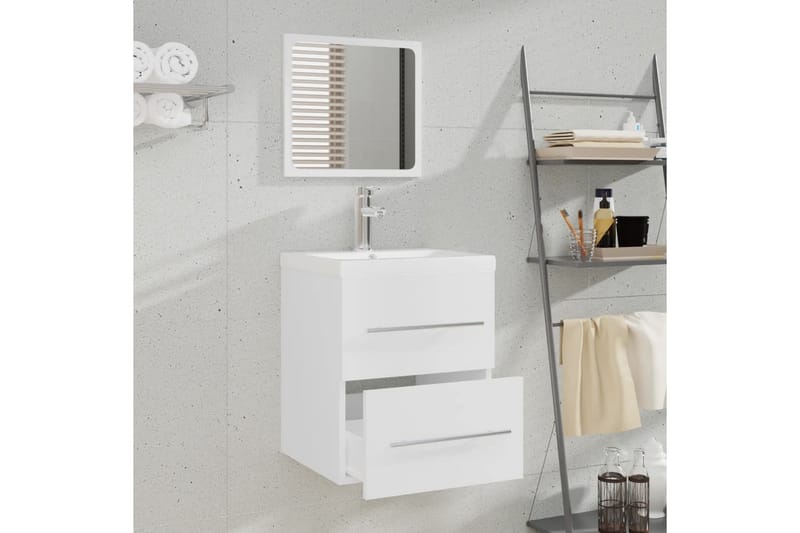 beBasic Baderomsskap med speil hvit 41x38,5x48 cm - Hvit - Hus & oppussing - Kjøkken & bad - Baderom - Baderomsmøbler & baderomsinnredning - Baderomsskap