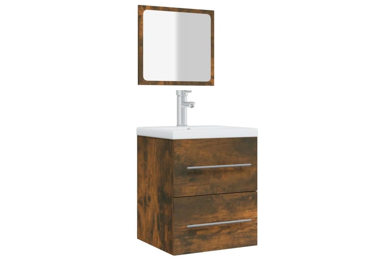 beBasic Baderomsskap med speil røkt eik 41x38,5x48 cm - Brun - Hus & oppussing - Kjøkken & bad - Baderom - Baderomsmøbler & baderomsinnredning - Baderomsskap