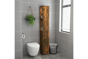beBasic Baderomsskap røkt eik 25x25x170 cm konstruert tre - Brun - Hus & oppussing - Kjøkken & bad - Baderom - Baderomsmøbler & baderomsinnredning - Veggskap & høyskap