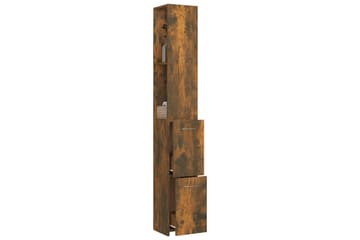 beBasic Baderomsskap røkt eik 25x25x170 cm konstruert tre - Brun - Hus & oppussing - Kjøkken & bad - Baderom - Baderomsmøbler & baderomsinnredning - Veggskap & høyskap