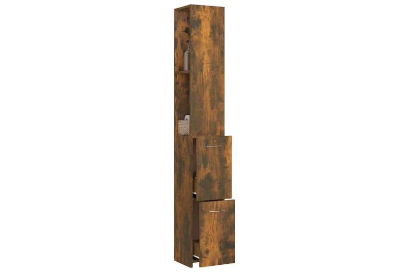 beBasic Baderomsskap røkt eik 25x25x170 cm konstruert tre - Brun - Hus & oppussing - Kjøkken & bad - Baderom - Baderomsmøbler & baderomsinnredning - Veggskap & høyskap