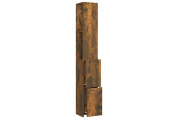 beBasic Baderomsskap røkt eik 25x25x170 cm konstruert tre - Brun - Hus & oppussing - Kjøkken & bad - Baderom - Baderomsmøbler & baderomsinnredning - Veggskap & høyskap