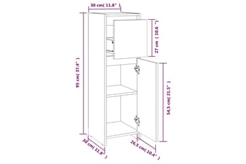 beBasic Baderomsskap røkt eik 30x30x95 cm konstruert tre - Brun - Hus & oppussing - Kjøkken & bad - Baderom - Baderomsmøbler & baderomsinnredning - Baderomsskap