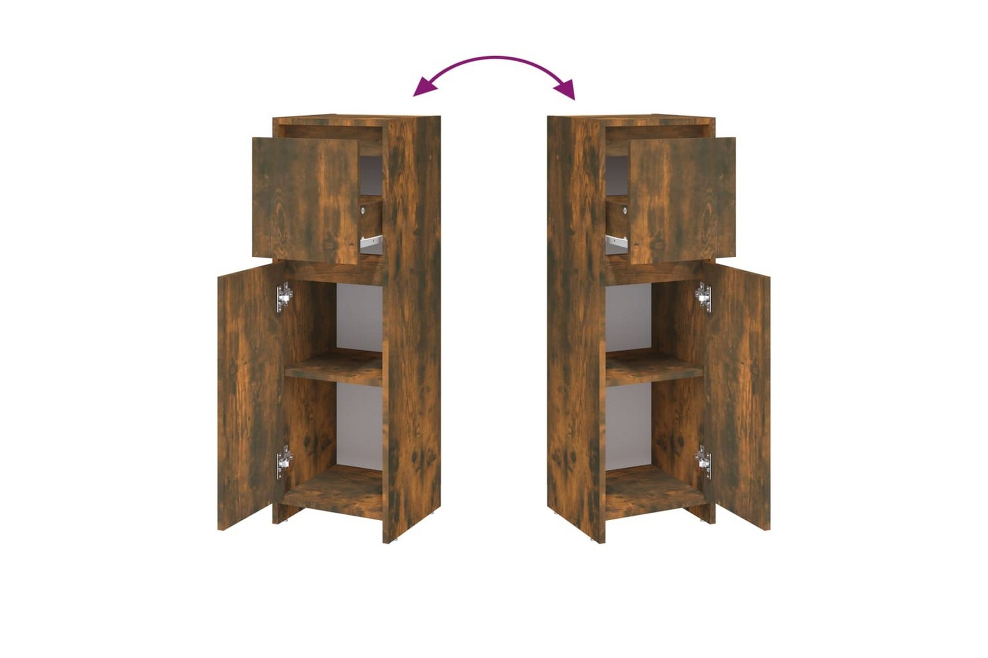 beBasic Baderomsskap røkt eik 30x30x95 cm konstruert tre - Brun - Hus & oppussing - Kjøkken & bad - Baderom - Baderomsmøbler & baderomsinnredning - Baderomsskap