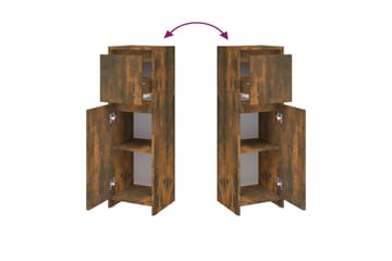 beBasic Baderomsskap røkt eik 30x30x95 cm konstruert tre - Brun - Hus & oppussing - Kjøkken & bad - Baderom - Baderomsmøbler & baderomsinnredning - Baderomsskap
