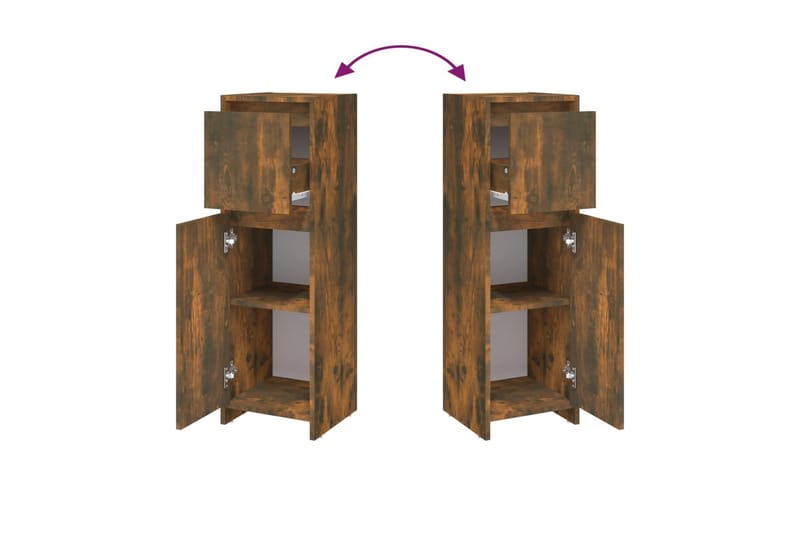 beBasic Baderomsskap røkt eik 30x30x95 cm konstruert tre - Brun - Hus & oppussing - Kjøkken & bad - Baderom - Baderomsmøbler & baderomsinnredning - Baderomsskap