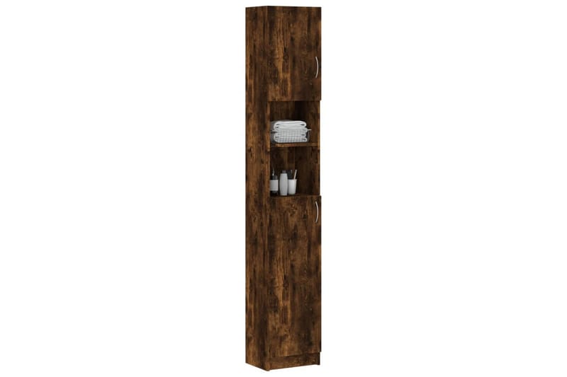 beBasic Baderomsskap røkt eik 32x25,5x190 cm konstruert tre - Brun - Hus & oppussing - Kjøkken & bad - Baderom - Baderomsmøbler & baderomsinnredning - Veggskap & høyskap