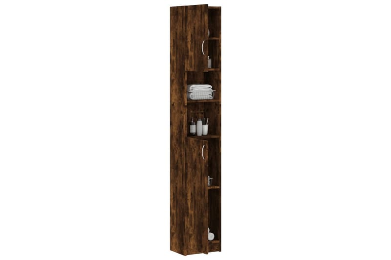 beBasic Baderomsskap røkt eik 32x25,5x190 cm konstruert tre - Brun - Hus & oppussing - Kjøkken & bad - Baderom - Baderomsmøbler & baderomsinnredning - Veggskap & høyskap