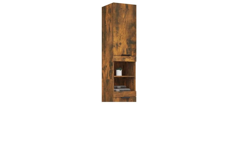 beBasic Baderomsskap røkt eik 32x34x188,5 cm konstruert tre - Brun - Hus & oppussing - Kjøkken & bad - Baderom - Baderomsmøbler & baderomsinnredning - Veggskap & høyskap