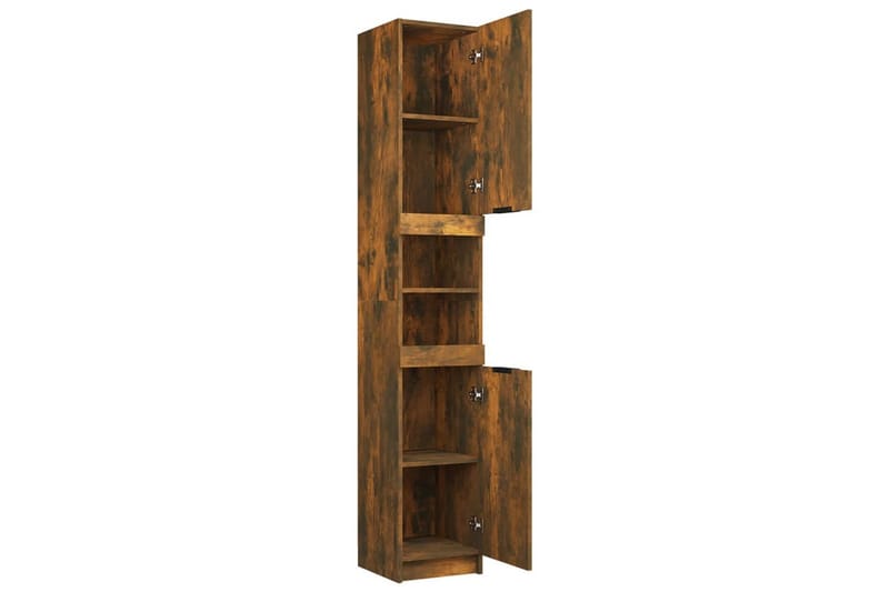 beBasic Baderomsskap røkt eik 32x34x188,5 cm konstruert tre - Brun - Hus & oppussing - Kjøkken & bad - Baderom - Baderomsmøbler & baderomsinnredning - Veggskap & høyskap