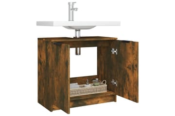 beBasic Baderomsskap røkt eik 64,5x33,5x59 cm konstruert tre - Brun - Hus & oppussing - Kjøkken & bad - Baderom - Baderomsmøbler & baderomsinnredning - Baderomsskap