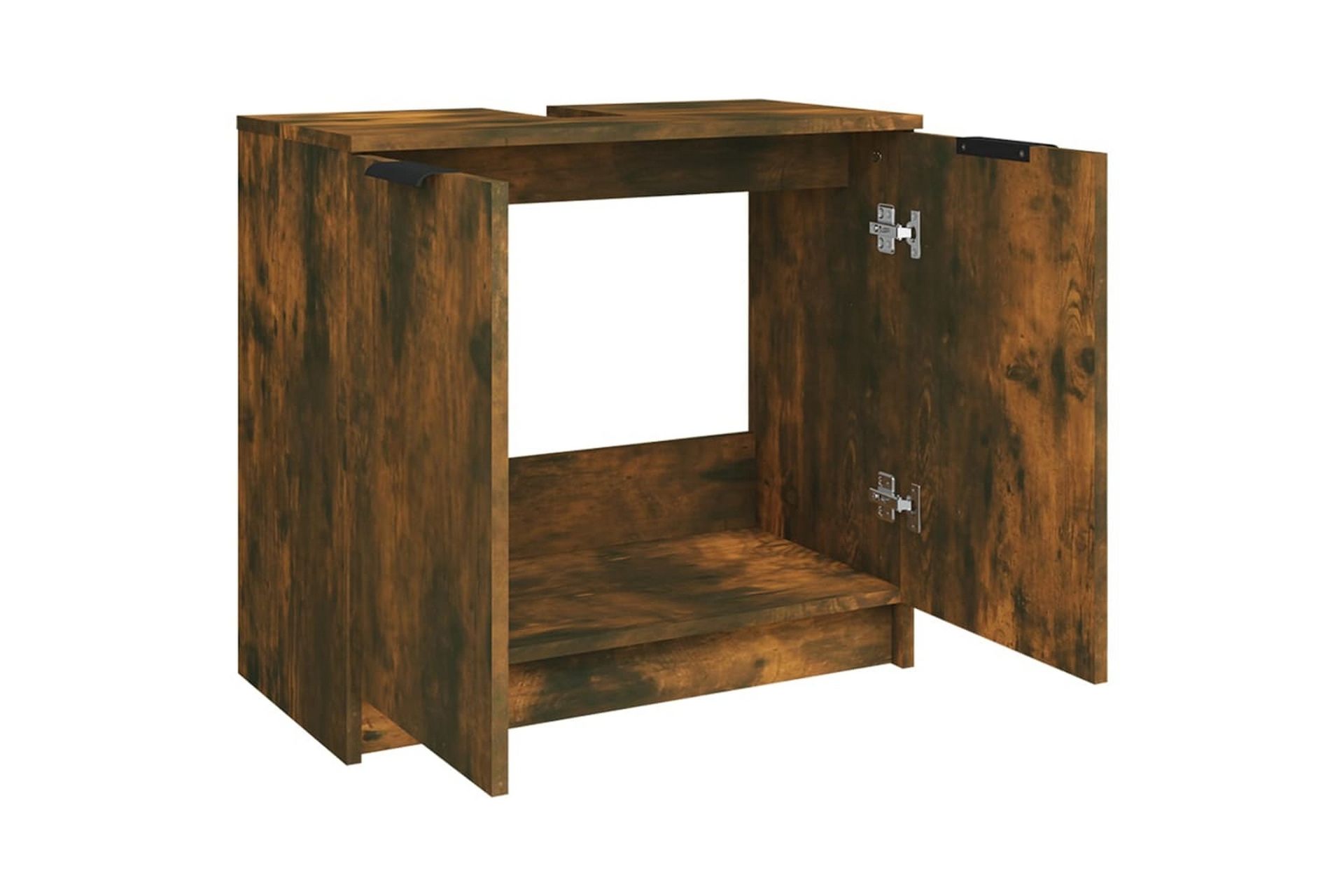 beBasic Baderomsskap røkt eik 64,5x33,5x59 cm konstruert tre - Brun - Hus & oppussing - Kjøkken & bad - Baderom - Baderomsmøbler & baderomsinnredning - Baderomsskap