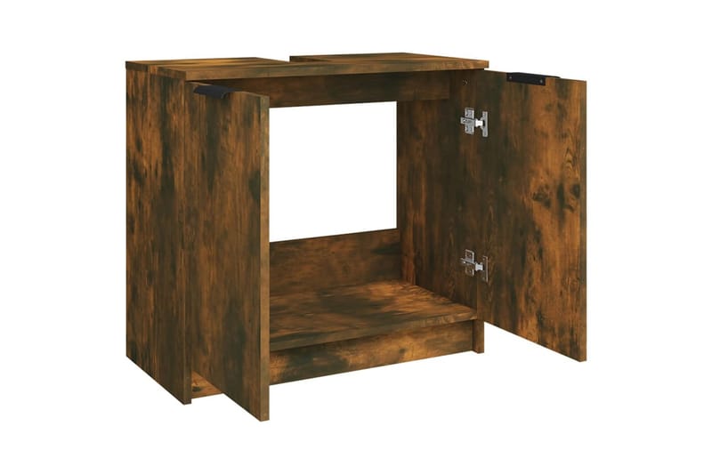 beBasic Baderomsskap røkt eik 64,5x33,5x59 cm konstruert tre - Brun - Hus & oppussing - Kjøkken & bad - Baderom - Baderomsmøbler & baderomsinnredning - Baderomsskap