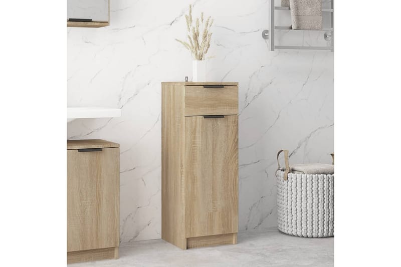 beBasic Baderomsskap sonoma eik 32x34x90 cm konstruert tre - Brun - Hus & oppussing - Kjøkken & bad - Baderom - Baderomsmøbler & baderomsinnredning - Baderomsskap