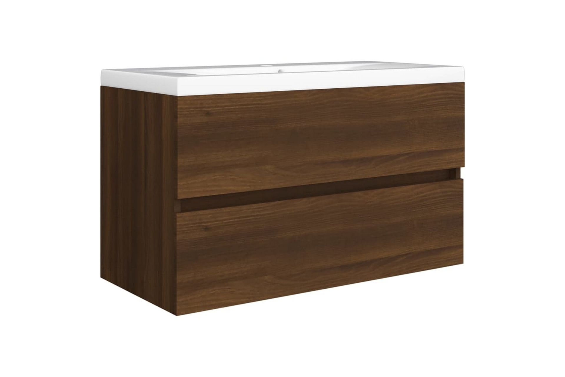 beBasic Servantskap brun eik 80x38,5x45 cm konstruert tre - Brun - Hus & oppussing - Kjøkken & bad - Baderom - Baderomsmøbler & baderomsinnredning - Servantskap & kommode