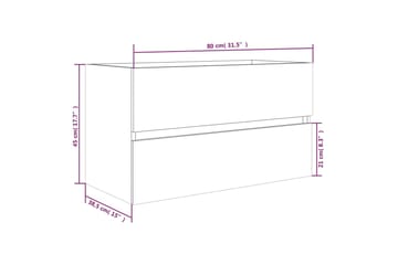 beBasic Servantskap brun eik 80x38,5x45 cm konstruert tre - Brun - Hus & oppussing - Kjøkken & bad - Baderom - Baderomsmøbler & baderomsinnredning - Servantskap & kommode