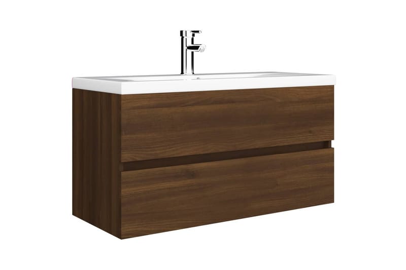 beBasic Servantskap brun eik 90x38,5x45 cm konstruert tre - Brun - Hus & oppussing - Kjøkken & bad - Baderom - Baderomsmøbler & baderomsinnredning - Servantskap & kommode