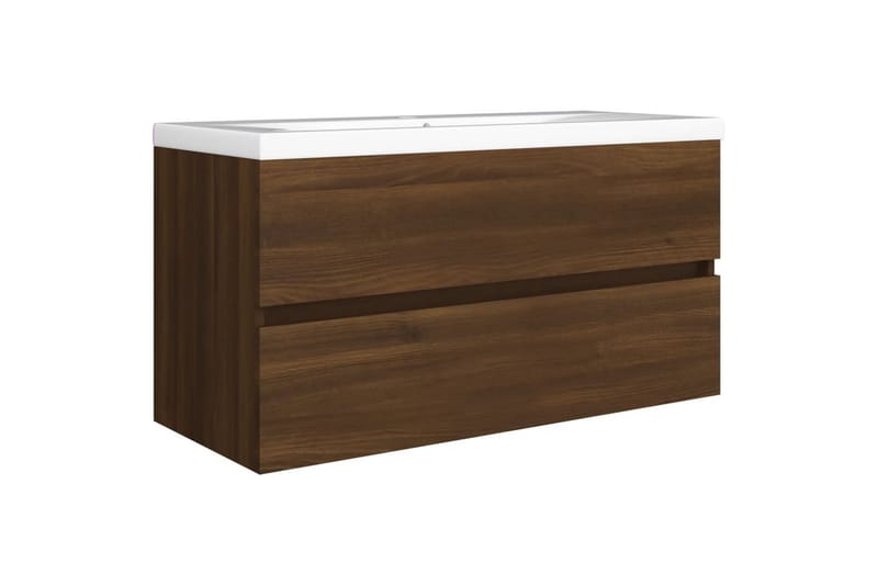 beBasic Servantskap brun eik 90x38,5x45 cm konstruert tre - Brun - Hus & oppussing - Kjøkken & bad - Baderom - Baderomsmøbler & baderomsinnredning - Servantskap & kommode