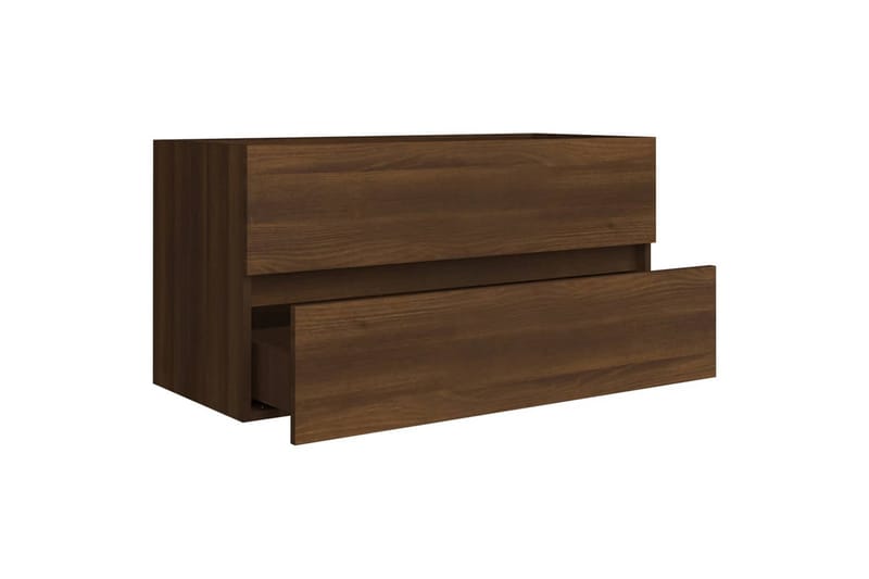 beBasic Servantskap brun eik 90x38,5x45 cm konstruert tre - Brun - Hus & oppussing - Kjøkken & bad - Baderom - Baderomsmøbler & baderomsinnredning - Servantskap & kommode