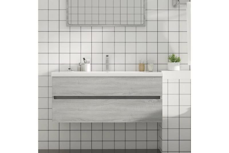 beBasic Servantskap grå sonoma 100x38,5x45 cm konstruert tre - GrÃ¥ - Hus & oppussing - Kjøkken & bad - Baderom - Baderomsmøbler & baderomsinnredning - Servantskap & kommode