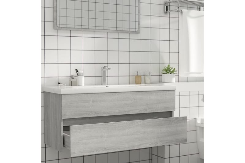 beBasic Servantskap grå sonoma 100x38,5x45 cm konstruert tre - GrÃ¥ - Hus & oppussing - Kjøkken & bad - Baderom - Baderomsmøbler & baderomsinnredning - Servantskap & kommode