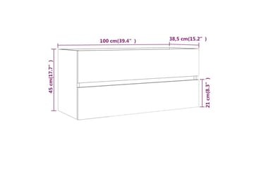 beBasic Servantskap røkt eik 100x38,5x45 cm konstruert tre - Brun - Hus & oppussing - Kjøkken & bad - Baderom - Baderomsmøbler & baderomsinnredning - Servantskap & kommode