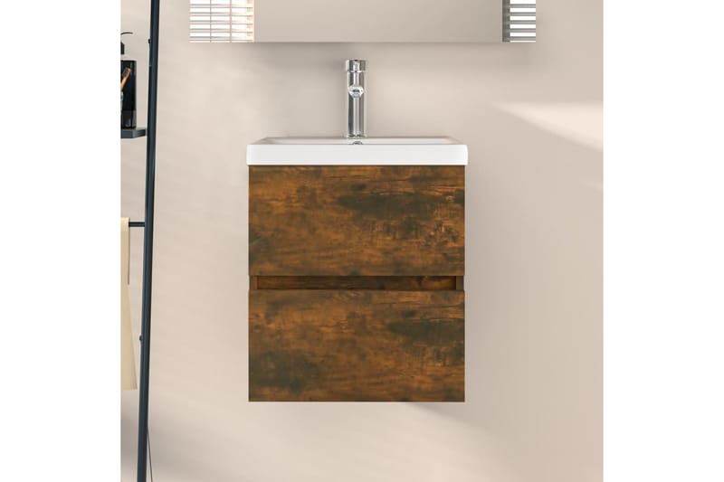 beBasic Servantskap røkt eik 41x38,5x45 cm konstruert tre - Brun - Hus & oppussing - Kjøkken & bad - Baderom - Baderomsmøbler & baderomsinnredning - Servantskap & kommode