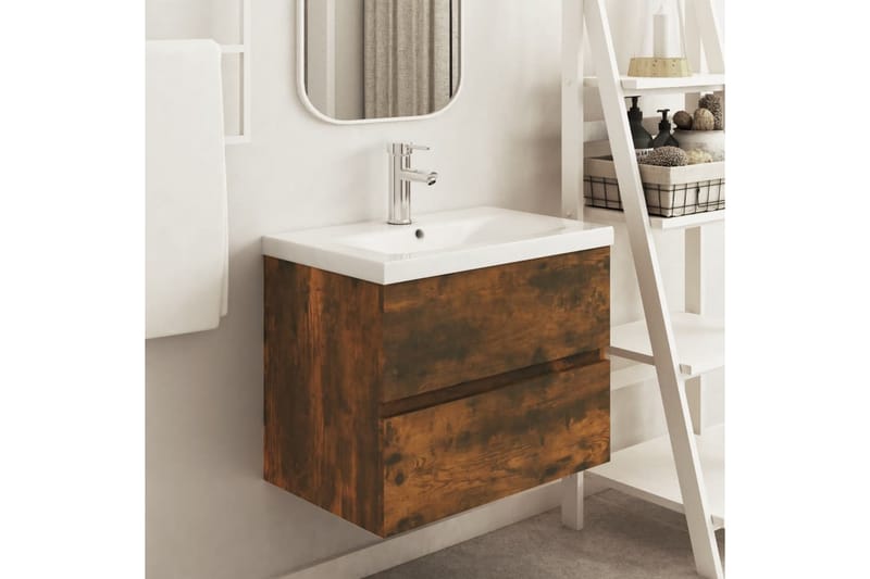 beBasic Servantskap røkt eik 60x38,5x45 cm konstruert tre - Brun - Hus & oppussing - Kjøkken & bad - Baderom - Baderomsmøbler & baderomsinnredning - Servantskap & kommode