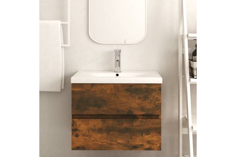 beBasic Servantskap røkt eik 60x38,5x45 cm konstruert tre - Brun - Hus & oppussing - Kjøkken & bad - Baderom - Baderomsmøbler & baderomsinnredning - Servantskap & kommode