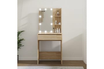 beBasic Sminkebord med LED sonoma eik 60x40x140 cm - Brun - Hus & oppussing - Kjøkken & bad - Baderom - Baderomsmøbler & baderomsinnredning - Speilskap