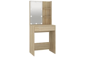 beBasic Sminkebord med LED sonoma eik 60x40x140 cm - Brun - Hus & oppussing - Kjøkken & bad - Baderom - Baderomsmøbler & baderomsinnredning - Speilskap