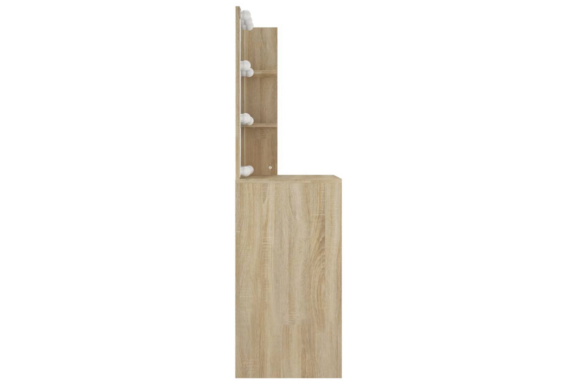 beBasic Sminkebord med LED sonoma eik 60x40x140 cm - Brun - Hus & oppussing - Kjøkken & bad - Baderom - Baderomsmøbler & baderomsinnredning - Speilskap