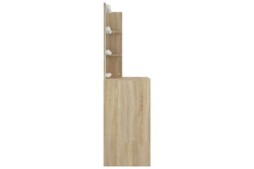 beBasic Sminkebord med LED sonoma eik 60x40x140 cm - Brun - Hus & oppussing - Kjøkken & bad - Baderom - Baderomsmøbler & baderomsinnredning - Speilskap